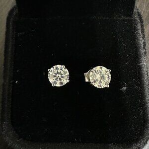 Moissanite Sterling Silver Stud Earrings